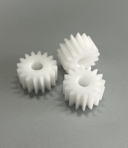 image Pignon Engrenage Plastique Module 1.5 – 16 Dents (POM Blanc, Ø 8 H7)